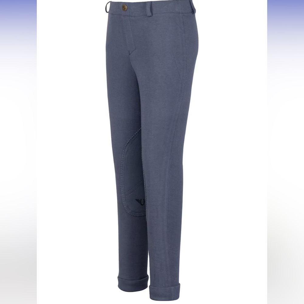Tuffrider Girls Size 12 Starter Lowrise Pull on Jods in Denim Blue Equestrian